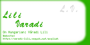 lili varadi business card